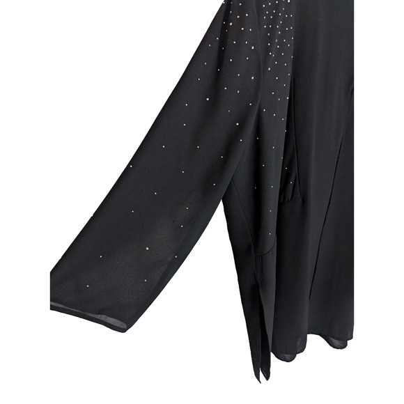 Vtg Whisper Black Rhinestone Long Blazer Jacket 3XL Y1 Whimsigoth Goth Glam - Picture 2 of 5